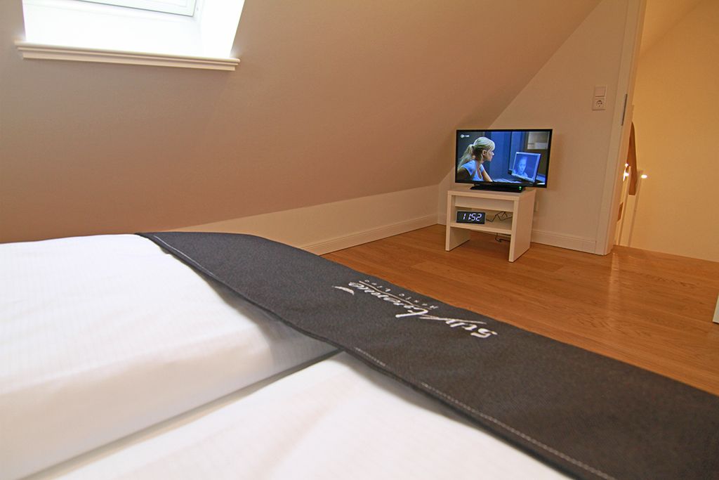 Dachboden Schlafzimmer, Treppe, Fernseher