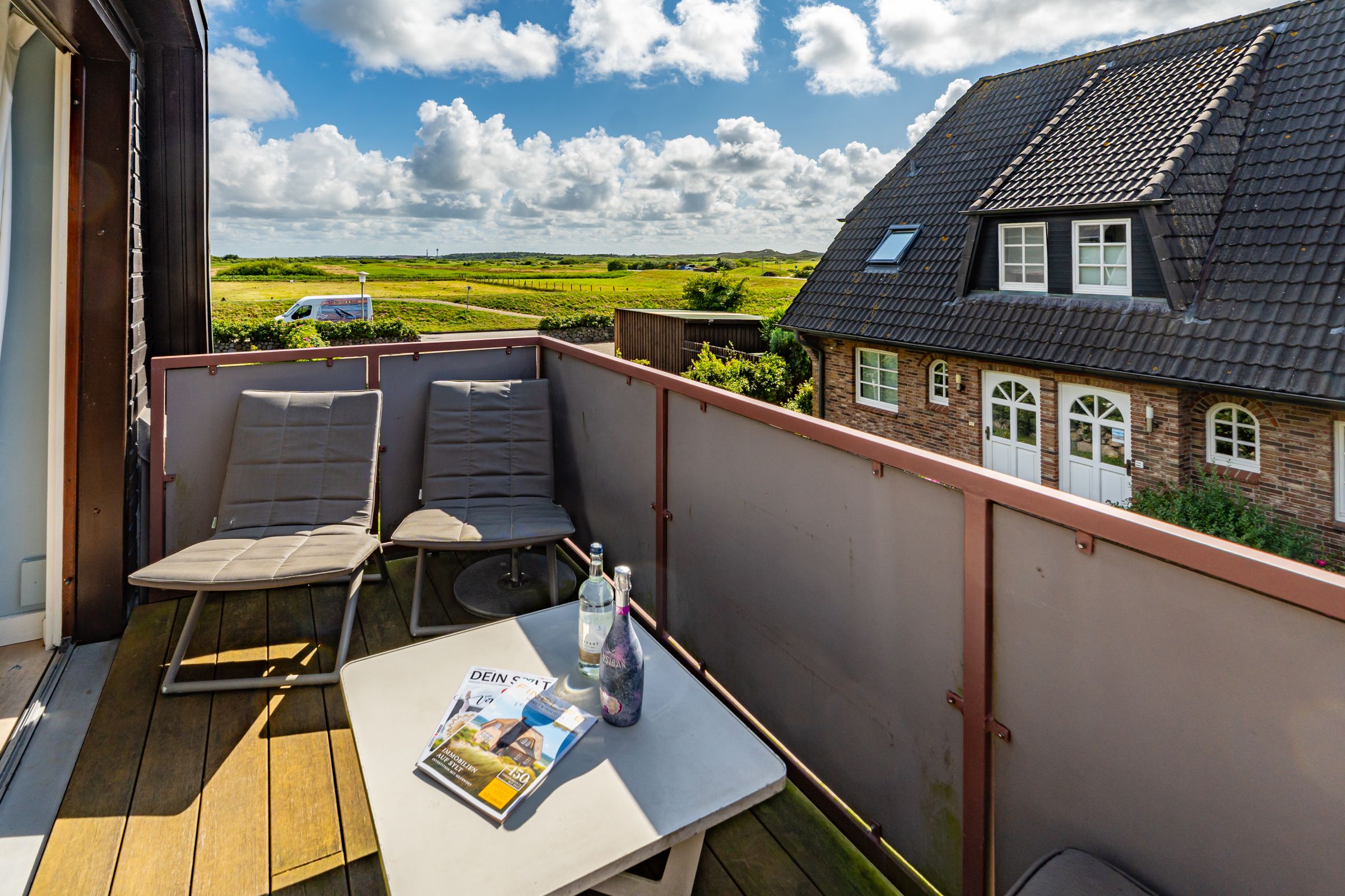 Balkon, Stühle, Tisch, Aussicht